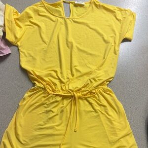 Yellow Short Sleeve romper shorts